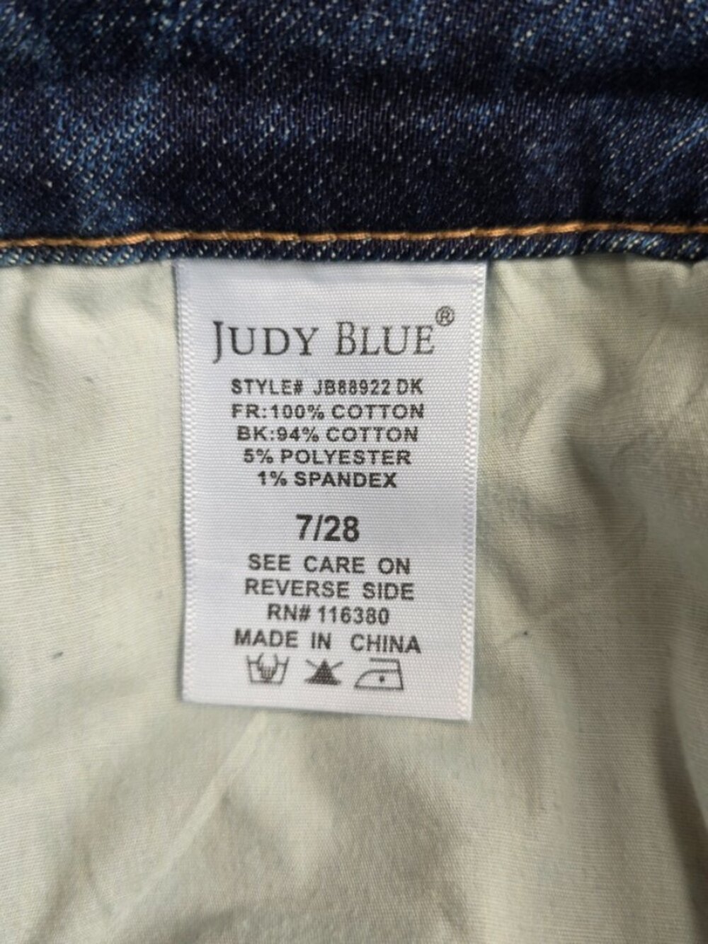 Judy Blue High Rise Straight Leg Jeans Denim JB88922 Stretch Medium Wash 7 28 - Picture 4 of 14